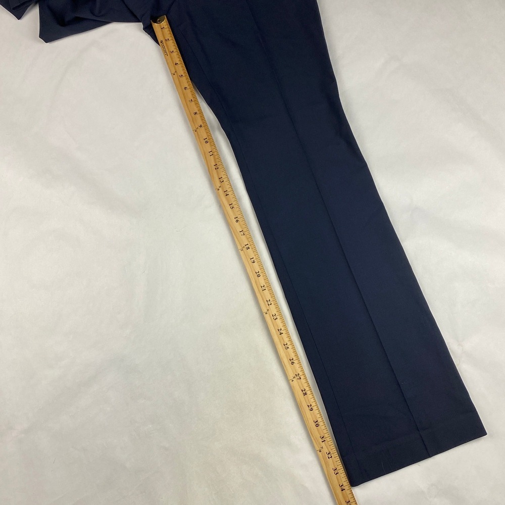 Theory Pants Women's Size 10 Max C3 Sevona Trouser Blue Wool Stretch - Flaw - Picture 13 of 16